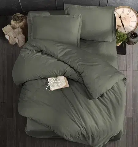 Obliečky Obliečky bavlnený satén exclusive Modern zelené 200x140cm+90x70cm TiaHome