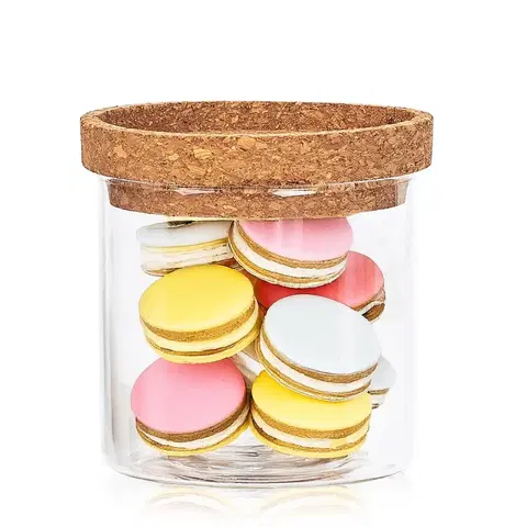 Misky a misy 4Home Sklenená dóza na potraviny s vekom Cork, 450 ml, 450 ml