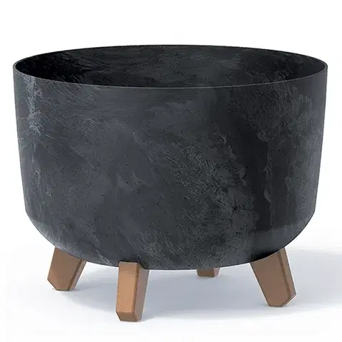 Kvetináče a truhlíky NABBI DGRL350E plastový kvetináč na nožičkách 33,9 cm antracit