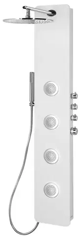 Sprchy a sprchové panely POLYSAN - SPIRIT ROUND sprchový panel s termostatickou batériou 250x1550, biela 71151
