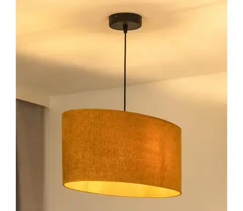 Svietidlá  - Luster na lanku OVAL 1xE27/15W/230V hnedá 603454