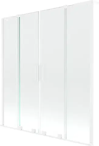 Sprchové dvere MEXEN/S - Velar L Duo dvojkrídlová posuvná vaňová zástena 150 x 150, transparent, biela 896-150-003-02-20
