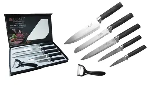 Sady nožov MAKRO - 6-dielny set, 5 x nože a 1 x škrabka