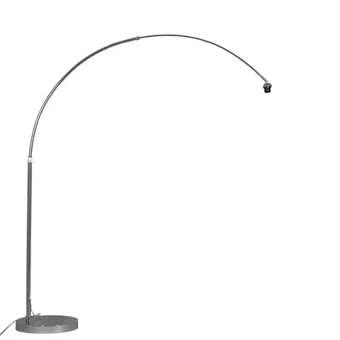 Oblúkové lampy Moderná oblúková lampa chrómová nastaviteľná bez tienidla