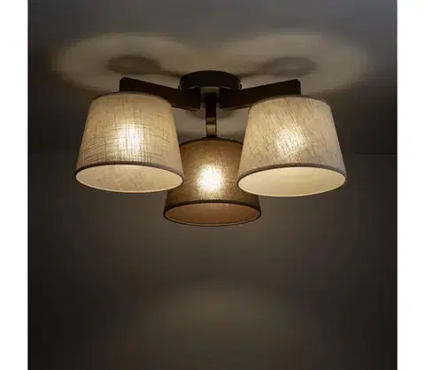 Svietidlá BRILAGI - Prisadený luster LATTE 3xE27/15W/230V borovica/mix 11572