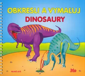 Leporelá, krabičky, puzzle knihy Obkresli a vymaľuj - dinosaury