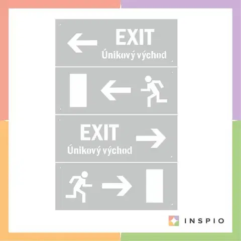 Šablóny na maľovanie Šablóny EXIT a únikový východ na maľovanie