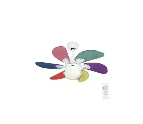 Ventilátory Eurolamp Stropný látor 1xE27/70W/230V pr. 90 cm pestrofarebná + diaľkové ovládanie 147-29016