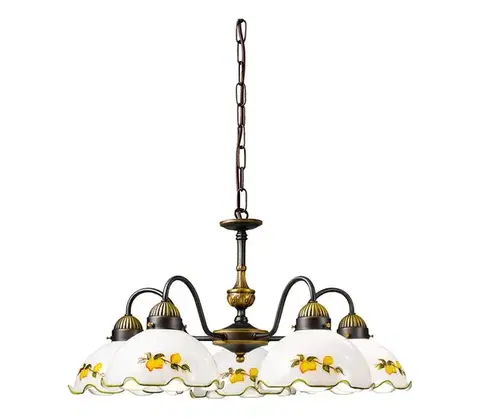 Svietidlá Kolarz 731.85.116 - Luster na reťazi NONNA 5xE27/75W/230V citróny 731.85.116