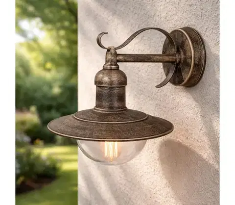 Svietidlá BRILAGI - Vonkajšie nástenné svietidlo MOLDE 1xE27/60W/230V IP44 bronzová/patina 63024