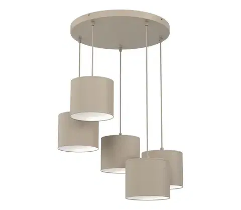 Svietidlá  Luster na lanku ARDEN 5xE27/15W/230V pr. 58 cm béžový 4232