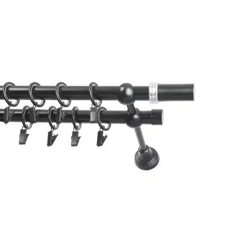 Garniže a kolajničky Garniža II stylus fi 19 čierna 240cm cylinder saturn
