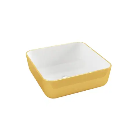 Umývadlá INVENA - Umývadlo na dosku MALAGA 39 cm, biela/zlatá CE-39-013-W