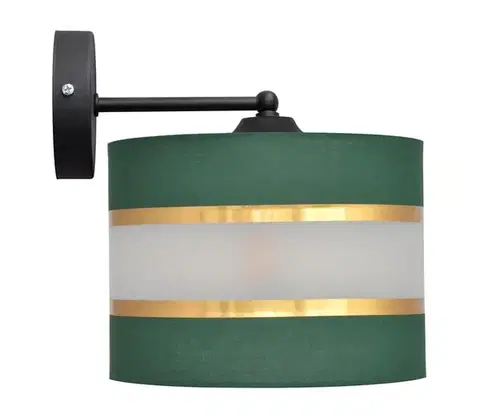 Svietidlá  Nástenná lampa HELEN 1xE27/15W/230V zelená/zlatá KK-0801/1 BK-B +GN+GO+MAT