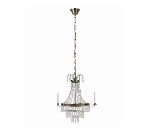 Svietidlá Markslöjd 105157 - Krištáľový luster na reťazi MARIELUND 3xE14/40W/230V mosadz 105157