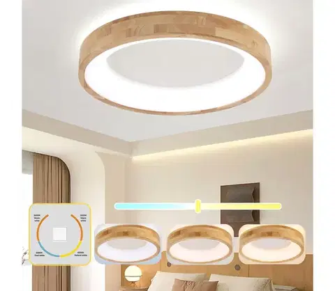 Svietidlá BRILAGI-LED Stropné svietidlo FALCON WOOD LED/40W/230V 3000/4000/6000K 60 cm drevo BRI538
