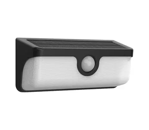 Svietidlá  LED Solárne nástenné svietidlo so senzorom LINK LED/5W/3,7V 2000 mAh IP65 čierna EKO2359