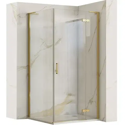 Sprchovacie kúty REA/S - Sprchová kabína Hugo 90x90 Gold Brush Dvere: 90 Stena: 90 KPL-K8413
