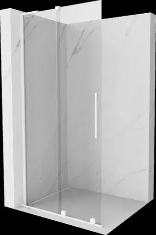Sprchové dvere MEXEN/S - Velar L Sprchová zástena posuvná Walk-in 110 x 200, transparent 8 mm, biela 871-110-003-03-20
