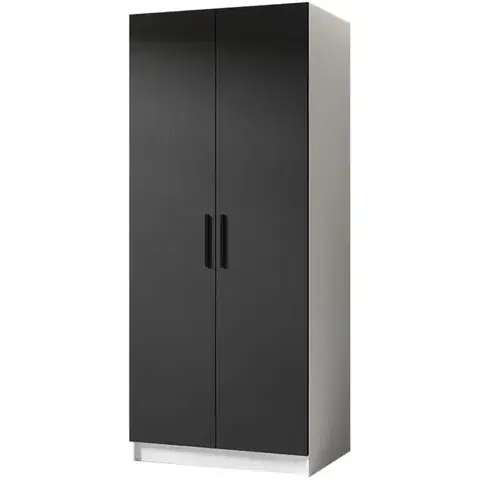 Šatníkové skrine Skriňa Gold 2d Biela/Čierna