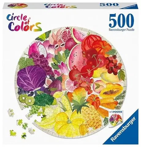 500 dielikov Ravensburger Kruhové puzzle Ovocie a zelenina 500 Ravensburger