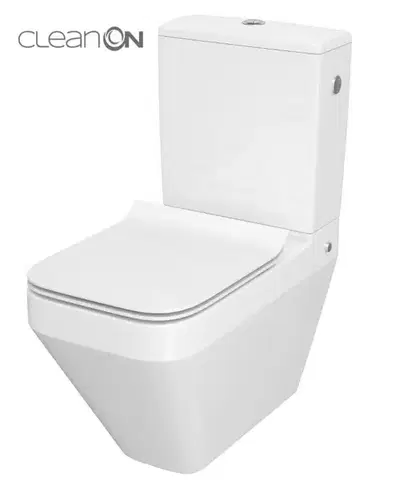 Záchody CERSANIT - WC KOMBI CREA CLEANON 010/020 ŠTVOREC, NÁDRŽKA 010 3/5, SEDADLO DUR SLIM WO LW ONE K114-022-B-SET