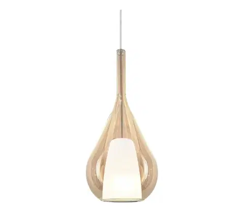 Svietidlá Ideal Lux - Závesný luster na lankách KALIQUE 1xE27/42W/230V, priemer 18 cm, dymovo-béžový 360058