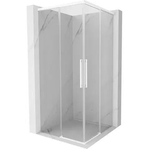 Sprchovacie kúty MEXEN/S - Rox Duo sprchovací kút posuvný 80 x 80, transparent, biela 8C2D-080-080-20-00