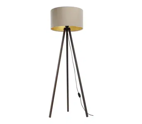 Lampy  Stojacia lampa STANDART 1xE27/60W/230V béžová/hnedá AS0464+BS0395