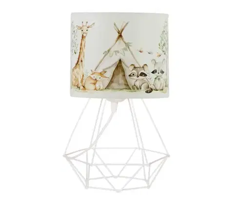 Lampy  Detská stolná lampa KIDS ROOM 1xE27/60W/230V, priemer 18 cm, motív zvieratiek H0959