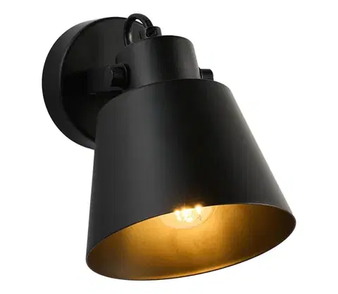Svietidlá BRILAGI - Nástenné bodové svietidlo TECHNO 1xE27/60W/230V čierna BG71329