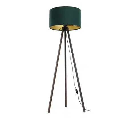 Lampy  Stojacia lampa STANDART 1xE27/60W/230V zelená/hnedá AS0464+BS0399