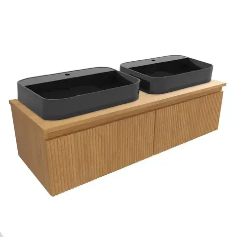 Kúpeľňový nábytok Kúpeľňová skrinka s umývadlom SAT Evolution 118x30x44, 8 cm dub medový mat SATEVO120DMDUB SATEVO120DMDUB