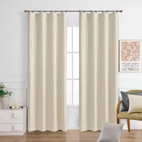Závesy do spálne Záves na páske EMMA VET447/1/210GSM 140x250 cm  krémový