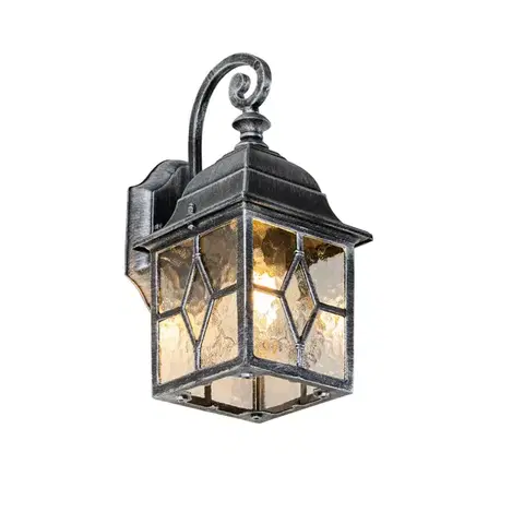 Vonkajšie nástenné svietidlá Romantická vonkajšia nástenná lampa starožitné striebro - London