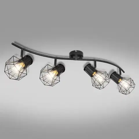 Lampy do obývačky Stropné bodové svietidlo 54017-4 Čierna LS4