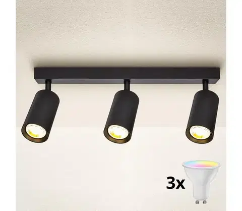Svietidlá BRILAGI - LED stmievateľné bodové svietidlo SELE 3xGU10/4,8W/230V čierne BG0626+3xAI2382