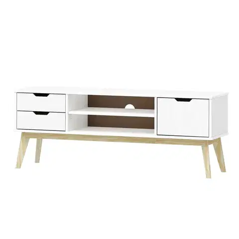 Obývacie zostavy a steny TV stolík 1 dvere + 2 zásuvky BONITO biely lak