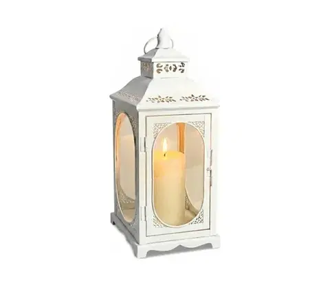 Taburetky Estilo Home Dekoratívna lucerna ROSEHILL 40 cm biela 5905623254647