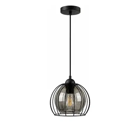 Svietidlá Keter Lighting Luster na lanku SOLO BLACK 1xE27/60W/230V 1472
