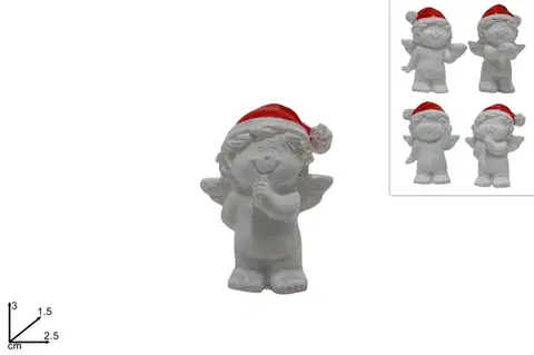 Sošky, figurky - anjeli MAKRO - Anjel vianočný 3cm rôzne druhy