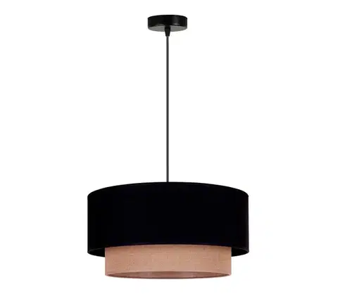 Svietidlá  - Luster na lanku BOHO 1xE27/15W/230V pr. 45 cm čierna/hnedá 89828