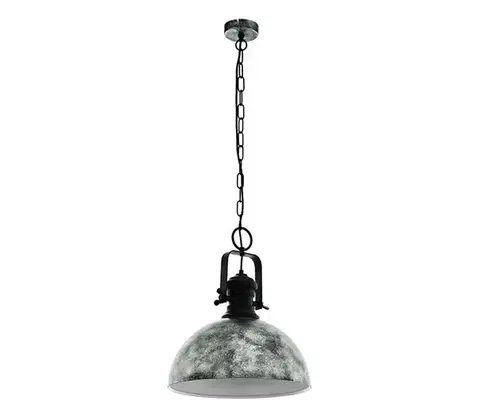 Svietidlá Eglo 79415 - Závesný luster na reťazi SADDINGTON 1xE27/60W/230V sivá 79415