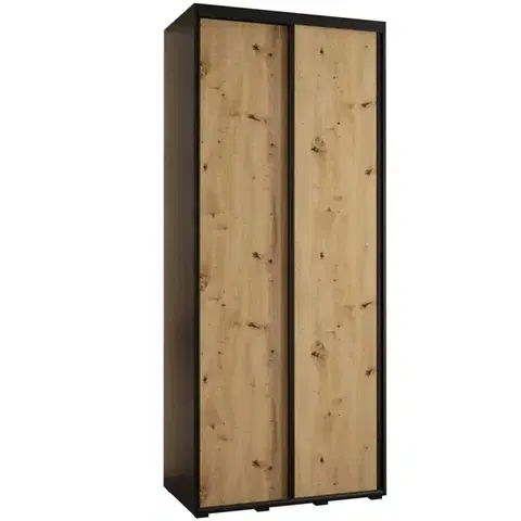 Šatníkové skrine Skriňa 45 Canaris 1 110 čierna/artisan/čierna