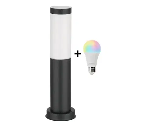 LED osvetlenie BRILAGI - LED RGBW Vonkajšie svietidlo 1xE27/12W/230V 40 cm IP44 čierne BG3936+AI0819