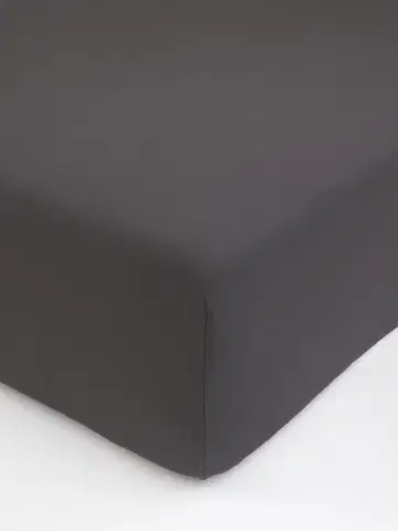 Plachty MKLozkoviny.sk Jersey prostěradlo s elastanem 90 × 200 cm – tmavě šedé