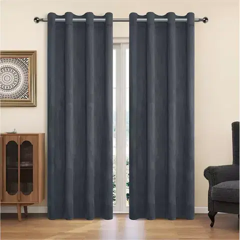 Závesy do spálne Záves na krúžkoch YC11932/200G/053/140x250 cm sivý