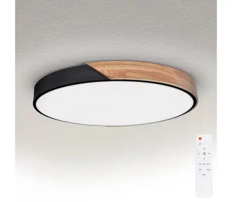 Svietidlá BRILAGI - stmievateľné LED svietidlo PILANA LED/60W/230V dub/čierna pr. 60 cm + diaľkové ovládanie WO800-OEM11-60