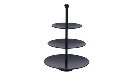 Podnosy a tácky MAKRO - Etažérka 3 poschodová Black, oceľ