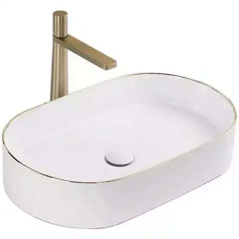Sanitárna keramika Umývadlo na dosku Nadia 60 Gold Edge
